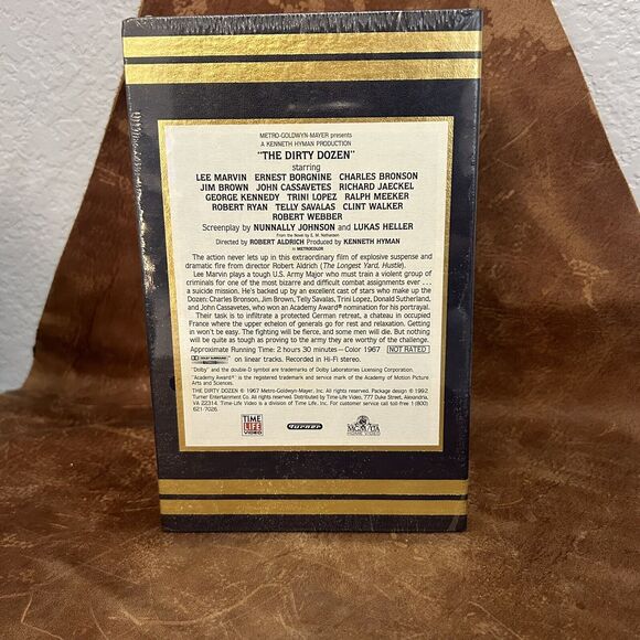 The Dirty Dozen Factory Sealed VHS Greatest WWII Movies Time Life Quality Case - Picture 3 of 5